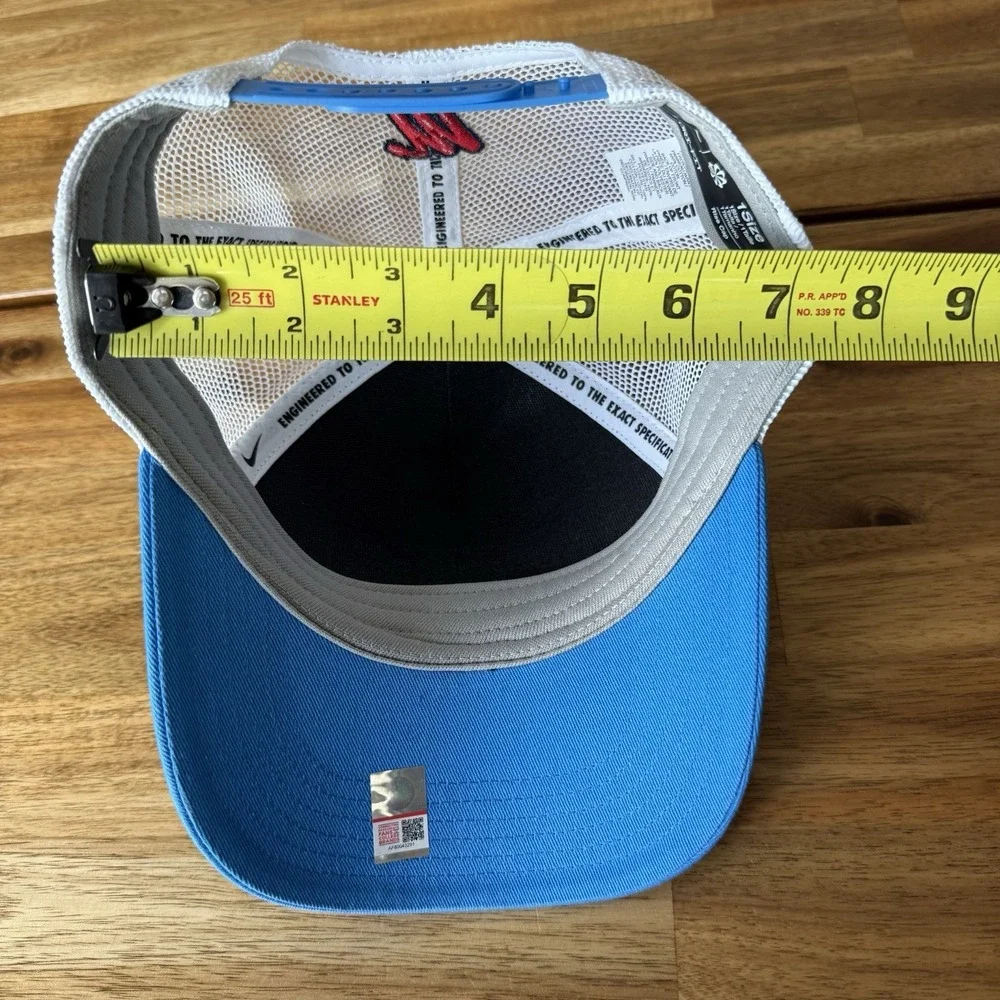 Nike Powder Blue Ole Miss Rebels 2025 On-Field Rise Trucker Adjustable YOUTH HAT
